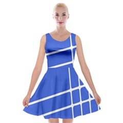 Line Stripes Blue Velvet Skater Dress by Mariart