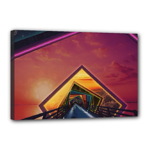 The Rainbow Bridge Of A Thousand Fractal Colors Canvas 18  X 12 