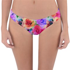 Floral Pattern Background Seamless Reversible Hipster Bikini Bottoms