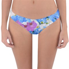 Tulips Floral Pattern Reversible Hipster Bikini Bottoms