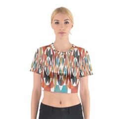 Colorful Geometric Abstract Cotton Crop Top by linceazul