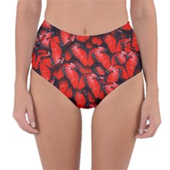 The Red Butterflies Sticking Together In The Nature Reversible High-waist Bikini Bottoms