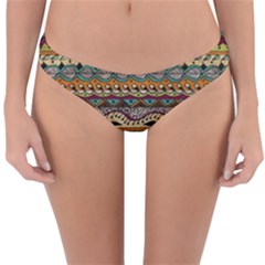 Aztec Pattern Ethnic Reversible Hipster Bikini Bottoms