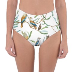 Australian Kookaburra Bird Pattern Reversible High-waist Bikini Bottoms