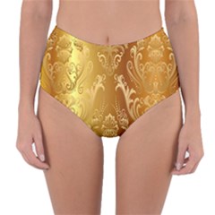 Golden Pattern Vintage Gradient Vector Reversible High-waist Bikini Bottoms