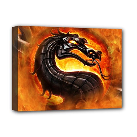 Dragon And Fire Deluxe Canvas 16  X 12  