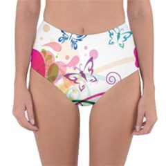 Butterfly Vector Art Reversible High-waist Bikini Bottoms