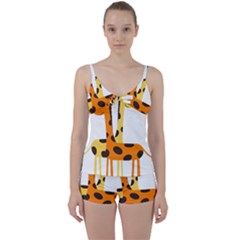 Giraffe Africa Safari Wildlife Tie Front Two Piece Tankini