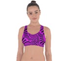 Black Spral Stripes Pink Cross String Back Sports Bra View1