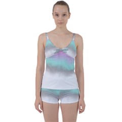 Ombre Tie Front Two Piece Tankini