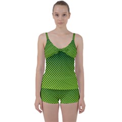 Halftone Circle Background Dot Tie Front Two Piece Tankini