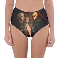 The Dark Side, Women With Skulls In The Night Reversible High-waist Bikini Bottoms