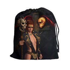 The Dark Side, Women With Skulls In The Night Drawstring Pouches (xxl)