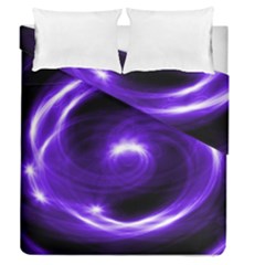 Purple Black Star Neon Light Space Galaxy Duvet Cover Double Side (queen Size) by Mariart