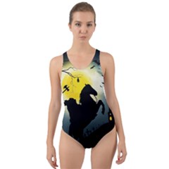 Headless Horseman Cut-out Back One Piece Swimsuit