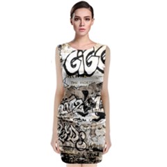 Graffiti Sleeveless Velvet Midi Dress by Valentinaart