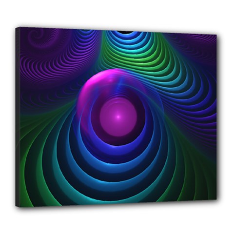 Beautiful Rainbow Marble Fractals In Hyperspace Canvas 24  X 20 