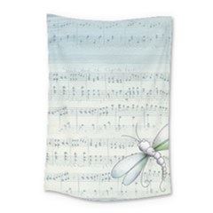 Vintage Blue Music Notes Small Tapestry by Celenk