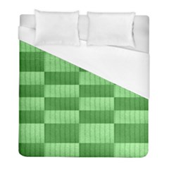 Wool Ribbed Texture Green Shades Duvet Cover (full/ Double Size) by Celenk