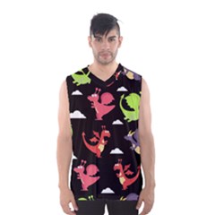 Cute Flying Dragons Men s Basketball Tank Top by Bigfootshirtshop