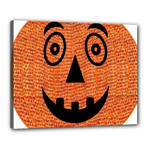 Fabric Halloween Pumpkin Funny Canvas 20  X 16  by Celenk