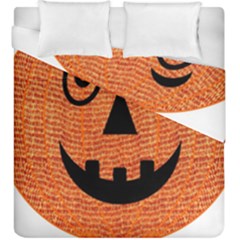 Fabric Halloween Pumpkin Funny Duvet Cover Double Side (king Size) by Celenk