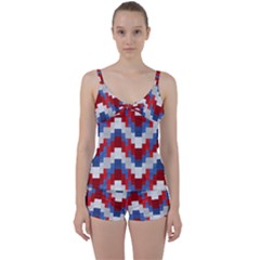 Texture Textile Surface Fabric Tie Front Two Piece Tankini