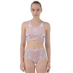 Cute Polar Bear Pattern Racer Back Bikini Set by Bigfootshirtshop