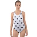 Black Pixel Skull Pirate Cut-Out Back One Piece Swimsuit View1