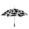 Animal Print Black And White Black Straight Umbrellas View3