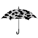 Animal Print Black And White Black Hook Handle Umbrellas (Small) View3