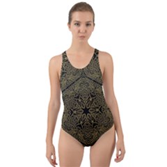 Texture Background Mandala Cut-out Back One Piece Swimsuit