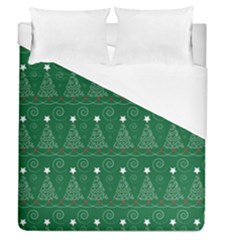 Christmas Tree Holiday Star Duvet Cover (queen Size) by Celenk