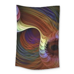 Fractal Colorful Rainbow Flowing Small Tapestry by Celenk