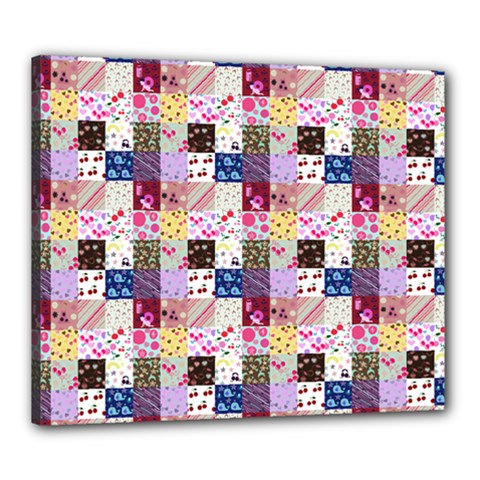 Quilt Of My Patterns Small Canvas 24  X 20  by snowwhitegirl