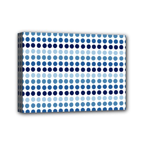 Blue Dots Mini Canvas 7  X 5 