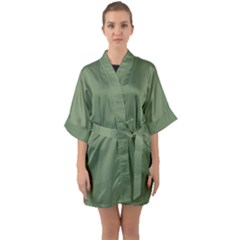 Army Green Quarter Sleeve Kimono Robe by snowwhitegirl