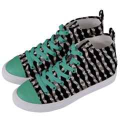 Wavy Stripes Pattern Women s Mid-top Canvas Sneakers by dflcprints