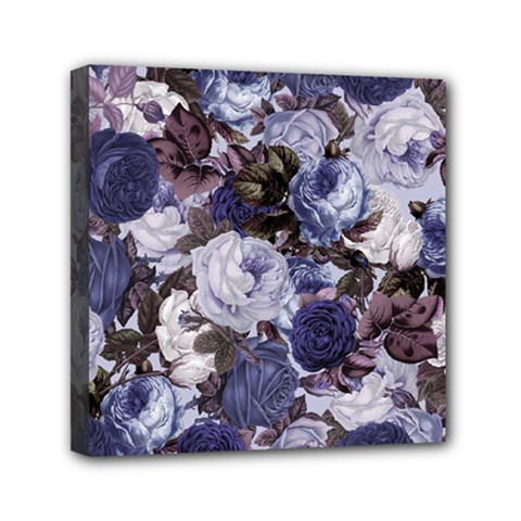 Rose Bushes Blue Canvas Travel Bag