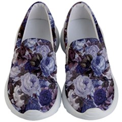 Rose Bushes Blue Kid s Lightweight Slip Ons by snowwhitegirl