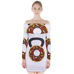 Kettlebelldonut Long Sleeve Off Shoulder Dress by amfit