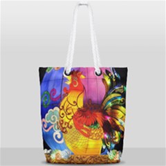 Chinese Zodiac Signs Full Print Rope Handle Tote (small) by Sapixe