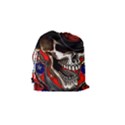 Confederate Flag Usa America United States Csa Civil War Rebel Dixie Military Poster Skull Drawstring Pouches (Small)  View2