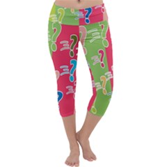 Question Mark Problems Clouds Capri Yoga Leggings