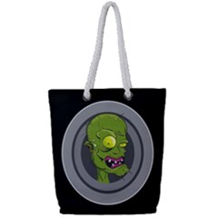 Zombie Pictured Illustration Full Print Rope Handle Tote (small) by Sapixe