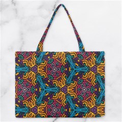 Grubby Colors Kaleidoscope Pattern Zipper Medium Tote Bag by Sapixe