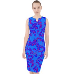 Blue Pink Midi Bodycon Dress