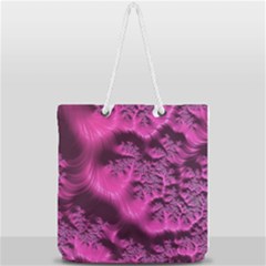 Fractal Artwork Pink Purple Elegant Full Print Rope Handle Tote (large) by Sapixe