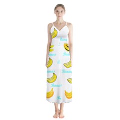 Bananas Button Up Chiffon Maxi Dress by cypryanus