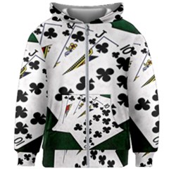 Poker Hands   Royal Flush Clubs Kids Zipper Hoodie Without Drawstring